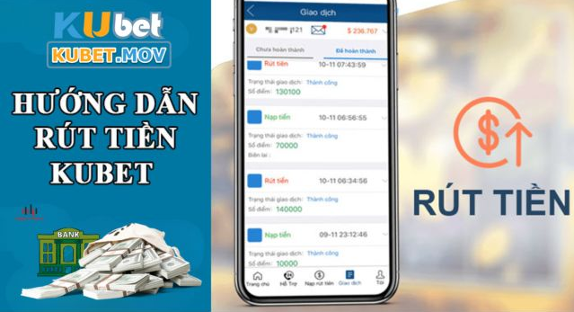 Cách rút tiền kubet về tài khoản